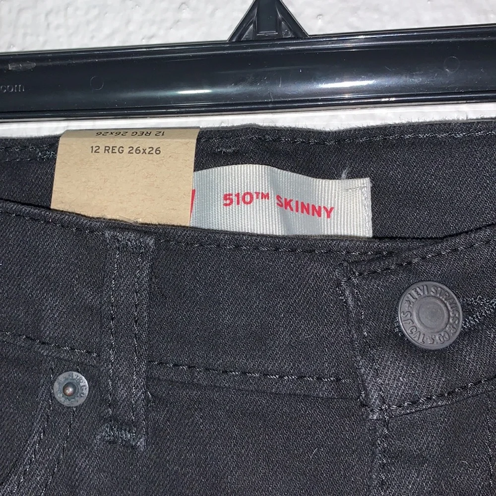Levi’s 510 Jean’s black Sz 26x26 women’s mid-rise ankle crop skinny jeans NWT - Picture 12 of 16